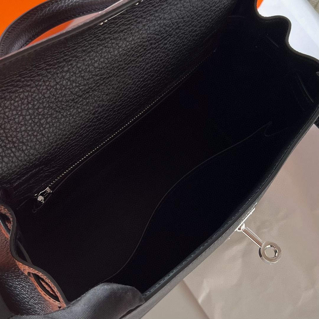 KELLY 25CM TOGO 89 NOIR PHW
