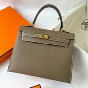 KELLY 25CM SELLIER EPSOM 18 ETOUPE GHW