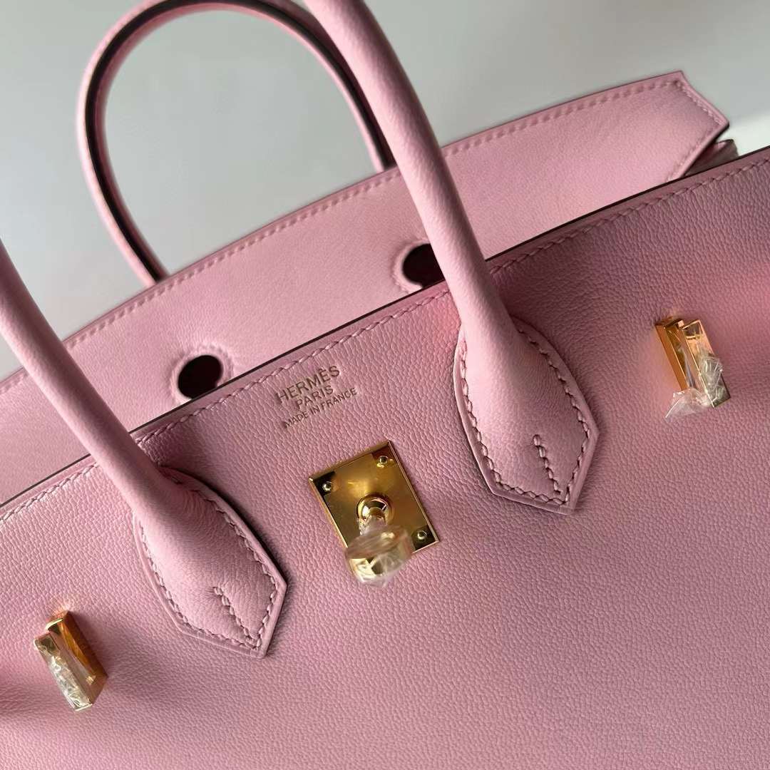 BIRKIN CHEVRE 3Q NEW PINK GOLD HARDWARE 25CM FULL HANDMADE GHW
