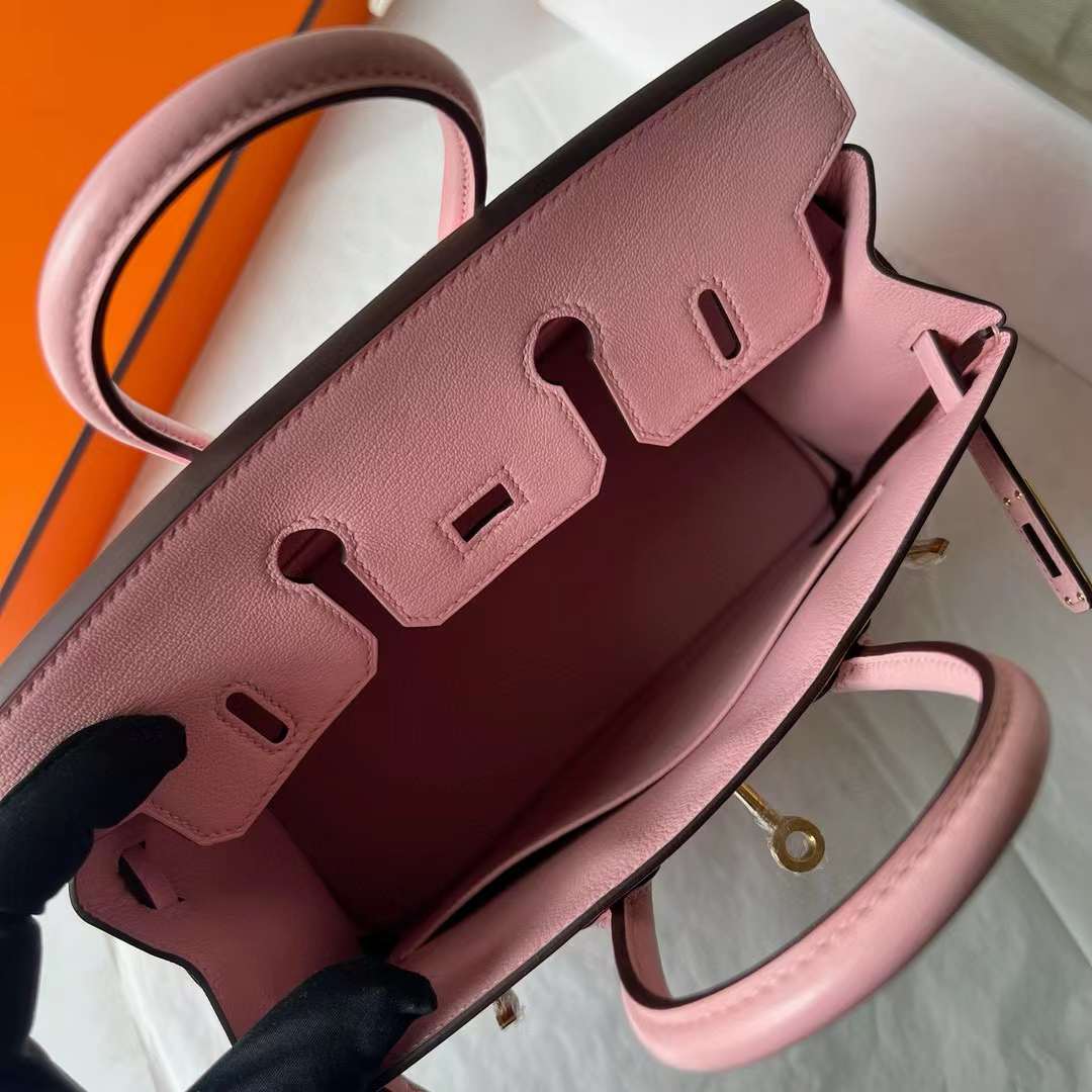 BIRKIN CHEVRE 3Q NEW PINK GOLD HARDWARE 25CM FULL HANDMADE GHW