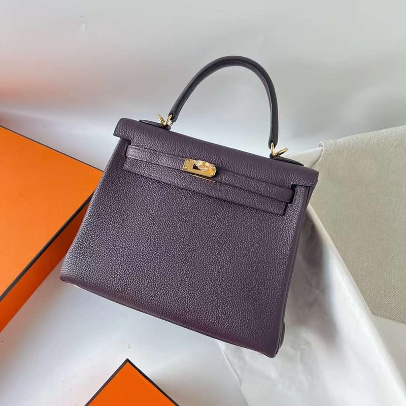 KELLY TOGO CK59 GRAPE PURPLE GOLD HARDWARE 25CM FULL HANDMADE GHW