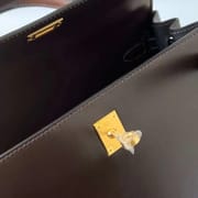 KELLY BOX CK46 EBONY GOLD HARDWARE 25CM FULL HANDMADE GHW