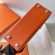 KELLY CHEVRE CK93 ORANGE GOLD HARDWARE GHW 25CM FULL HANDMADE