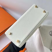 KELLY TOGO T0 MUSHROOM WHITE GOLD HARDWARE 25CM FULL HANDMADE GHW