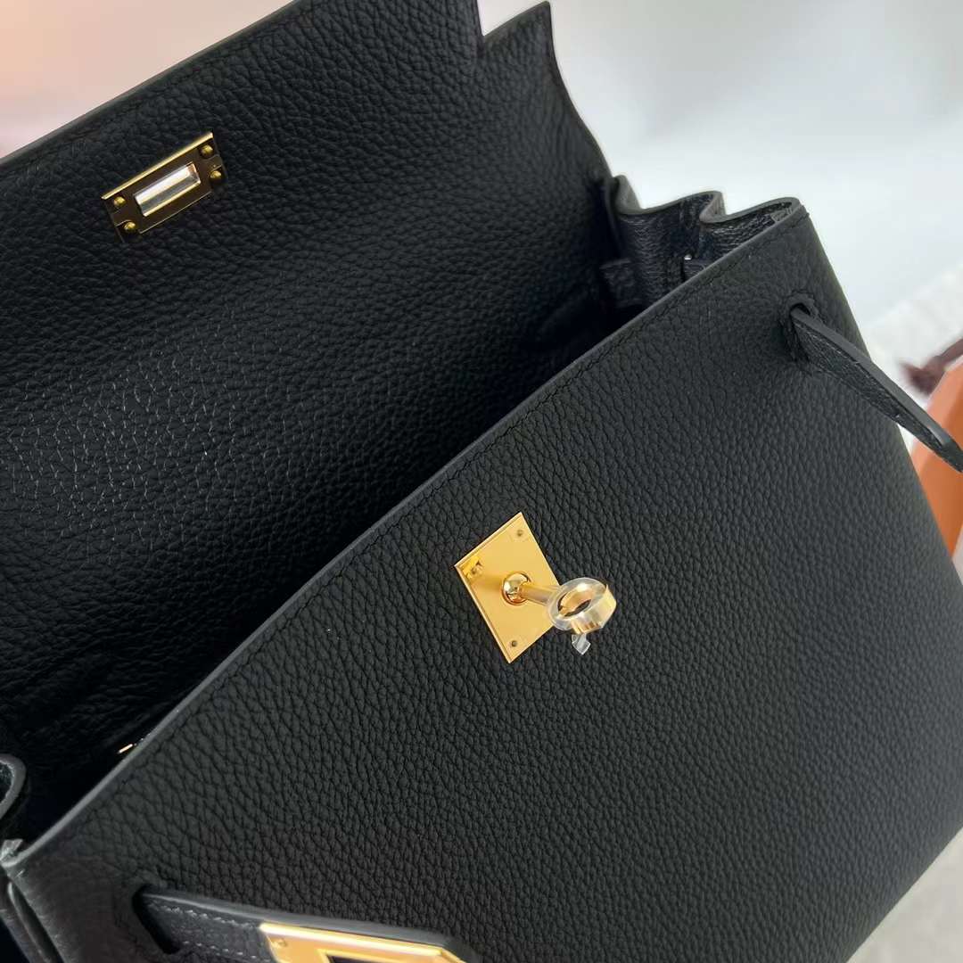 KELLY TOGO CK89 BLACK GOLD HARDWARE 25CM FULL HANDMADE GHW