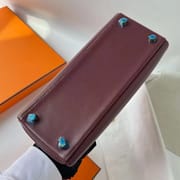 KELLY BOX CK57 BORDEAUX RED GOLD HARDWARE 25CM FULL HANDMADE GHW