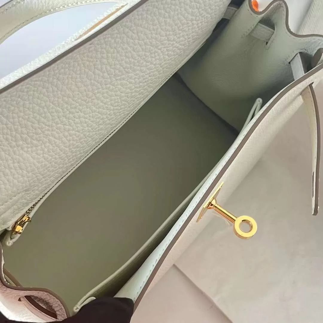 KELLY TOGO T0 MUSHROOM WHITE GOLD HARDWARE 25CM FULL HANDMADE GHW