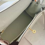 KELLY TOGO T0 MUSHROOM WHITE GOLD HARDWARE 25CM FULL HANDMADE GHW