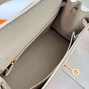 KELLY TOGO CK10 CREAMY WHITE GOLD HARDWARE GHW 25CM FULL HANDMADE