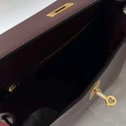 KELLY BOX CK57 BORDEAUX RED GOLD HARDWARE 25CM FULL HANDMADE GHW