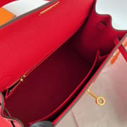 KELLY EPSOM S3 BRIGHT RED GOLD HARDWARE GHW 25CM FULL HANDMADE