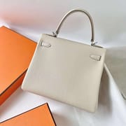KELLY TOGO CK10 CREAMY WHITE SILVER HARDWARE PHW 25CM FULL HANDMADE
