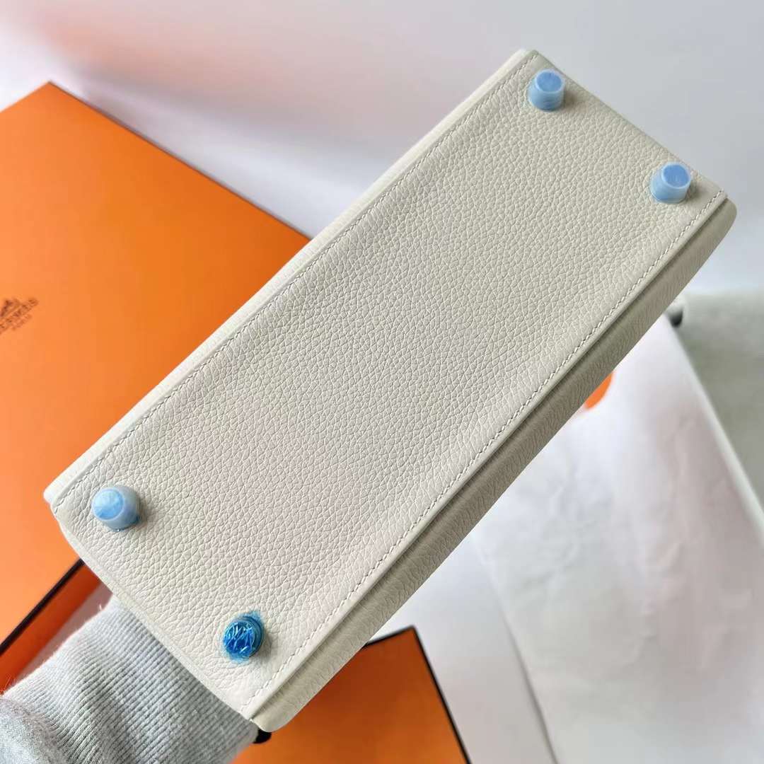 KELLY TOGO CK10 CREAMY WHITE SILVER HARDWARE PHW 25CM FULL HANDMADE
