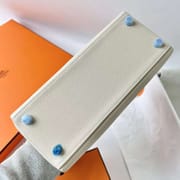 KELLY TOGO CK10 CREAMY WHITE SILVER HARDWARE PHW 25CM FULL HANDMADE