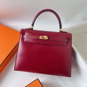 KELLY BOX CK55 BROWNISH RED GOLD HARDWARE GHW 25CM FULL HANDMADE