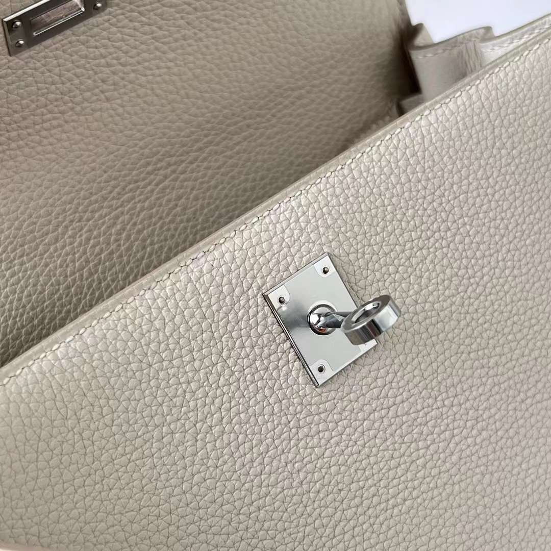 KELLY TOGO CK10 CREAMY WHITE SILVER HARDWARE PHW 25CM FULL HANDMADE