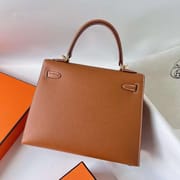 KELLY EPSOM CK37 GOLDEN BROWN GOLD HARDWARE GHW 25CM FULL HANDMADE