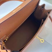 KELLY EPSOM CK37 GOLDEN BROWN GOLD HARDWARE GHW 25CM FULL HANDMADE