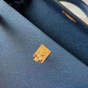 KELLY EPSOM S4 DEEP BLUE GOLD HARDWARE GHW 25CM FULL HANDMADE