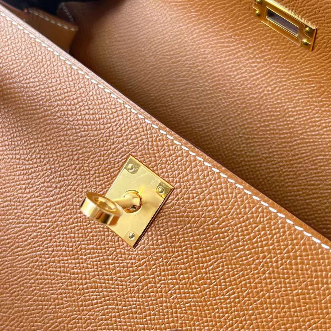 KELLY EPSOM CK37 GOLDEN BROWN GOLD HARDWARE GHW 25CM FULL HANDMADE