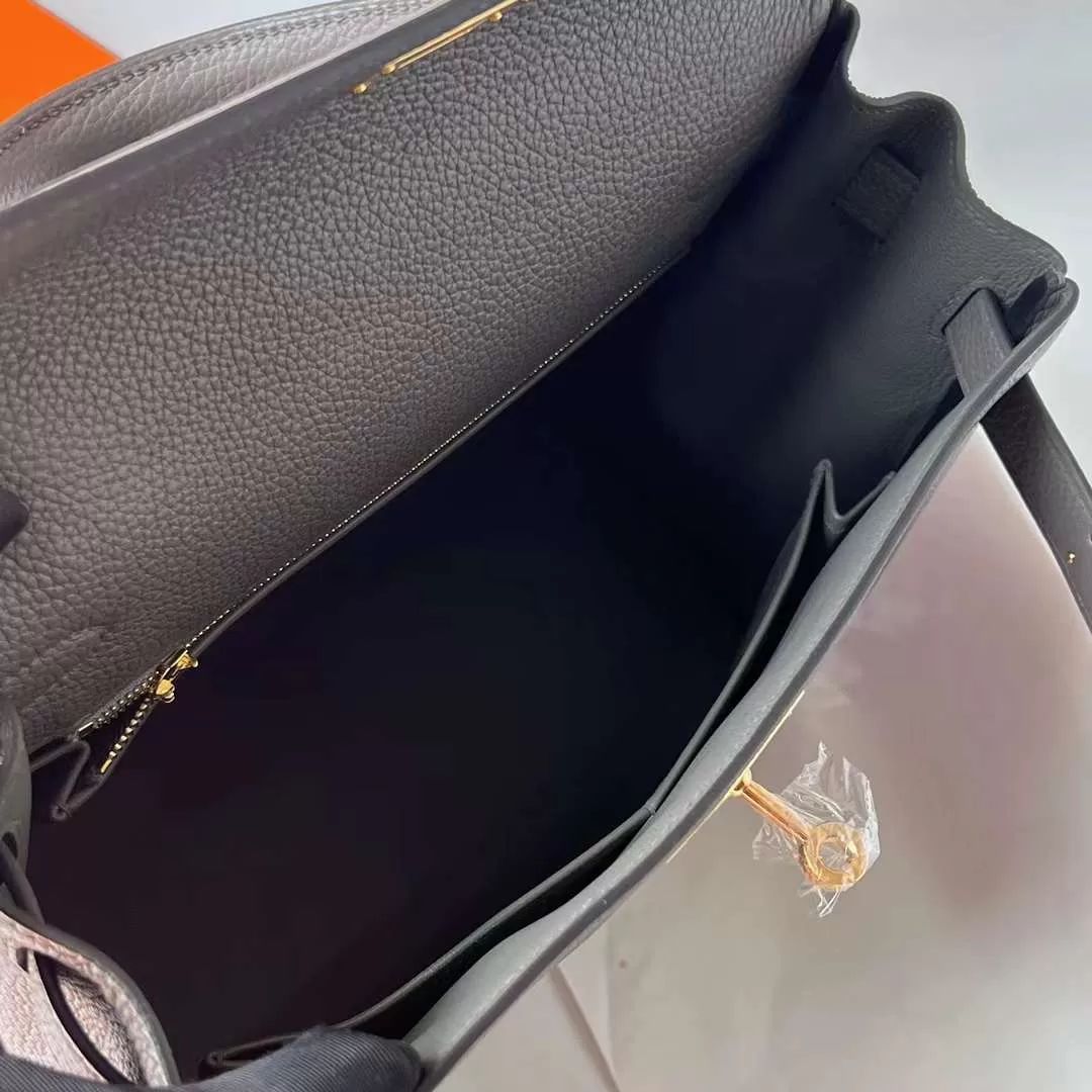 KELLY TOGO 0L GREY GOLD HARDWARE GHW 28CM FULL HANDMADE