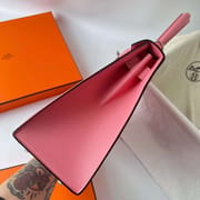 KELLY EPSOM 1Q CREAMY PINK SILVER HARDWARE PHW 28CM FULL HANDMADE