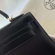 KELLY BOX CK89 BLACK GOLD HARDWARE 32CM FULL HANDMADE GHW
