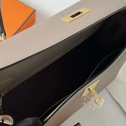 KELLY EPSOM M8 ASPHALT GREY & S2 LIGHT KHAKI GOLD HARDWARE 32CM FULL HANDMADE GHW