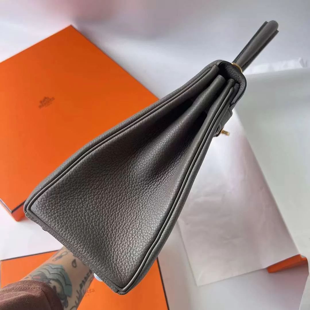 KELLY TOGO 0L GREY GOLD HARDWARE GHW 28CM FULL HANDMADE