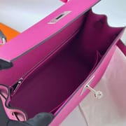 KELLY EPSOM L3 ROSE PURPLE SILVER HARDWARE PHW 28CM FULL HANDMADE