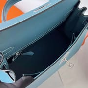 KELLY SWIFT CK75 DENIM BLUE SILVER HARDWARE PHW 28CM FULL HANDMADE