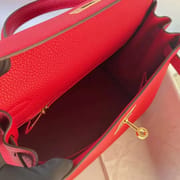 KELLY TOGO S3 BRIGHT RED GOLD HARDWARE GHW 25CM FULL HANDMADE