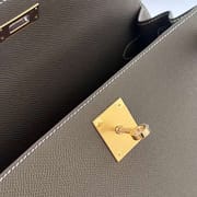 KELLY EPSOM CK18 ETOUPE GREY GOLD HARDWARE GHW 28CM FULL HANDMADE