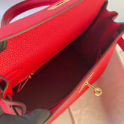 KELLY TOGO S3 BRIGHT RED GOLD HARDWARE GHW 28CM FULL HANDMADE