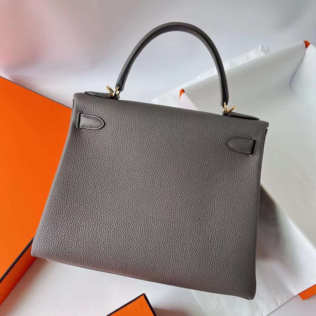 KELLY TOGO 0L GREY GOLD HARDWARE GHW 28CM FULL HANDMADE