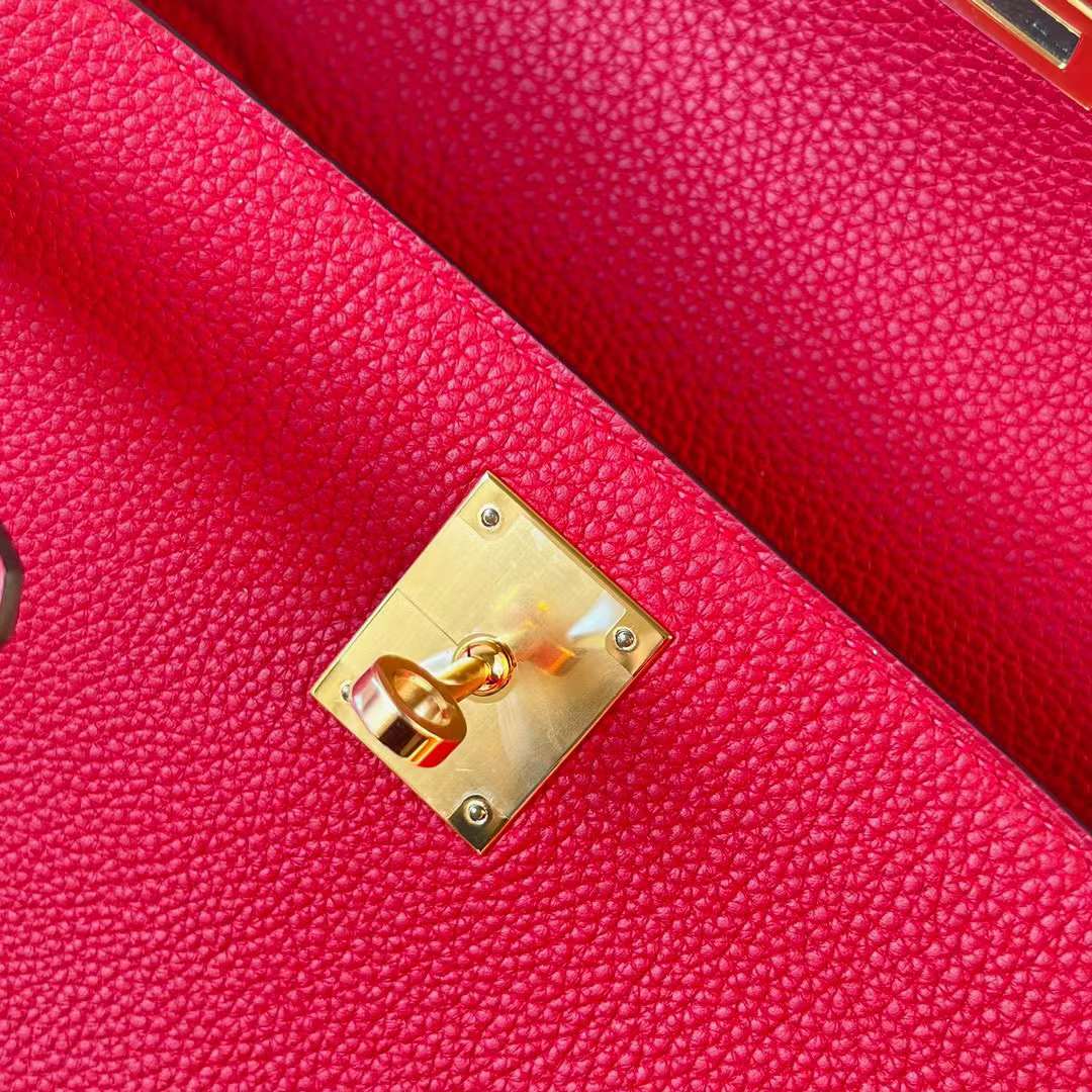 KELLY TOGO S3 BRIGHT RED GOLD HARDWARE GHW 28CM FULL HANDMADE