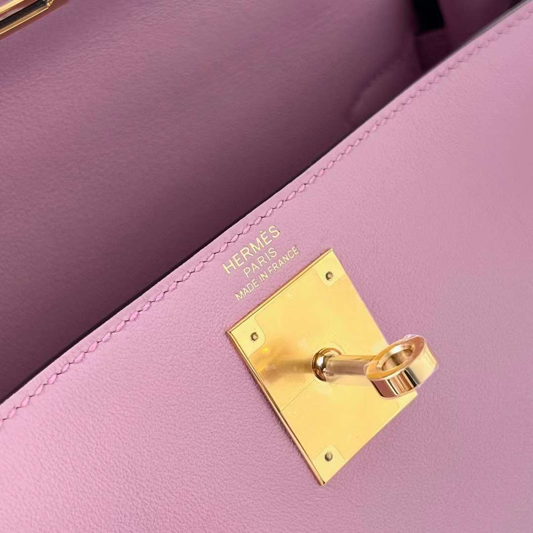 KELLY SWIFT X9 MALLOW PURPLE GOLD HARDWARE GHW 28CM FULL HANDMADE