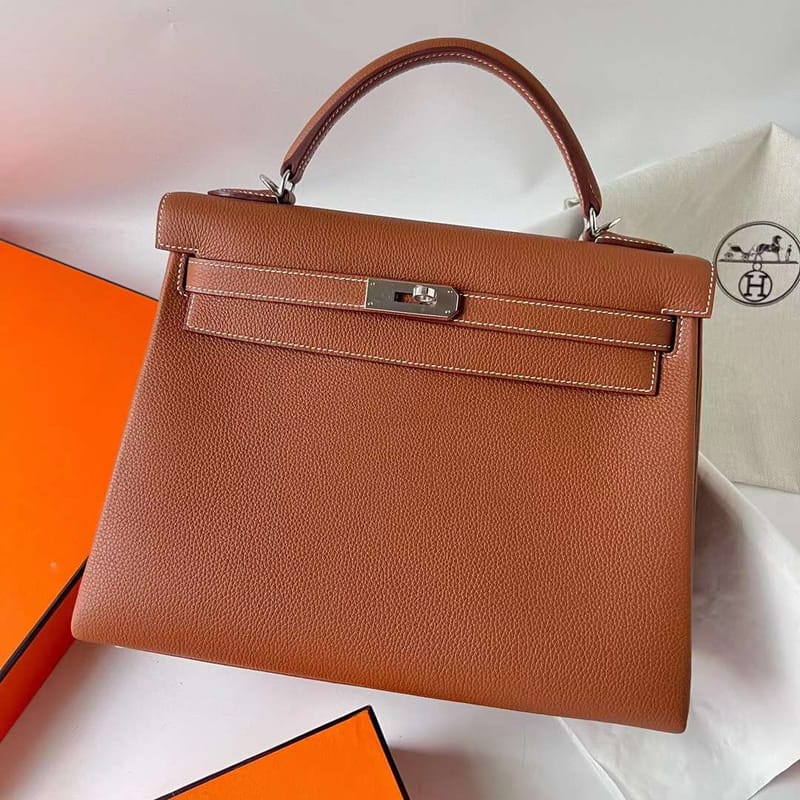 Kelly 32cm Togo Ck37 Golden Brown Silver Hardware Phw Full Handmade