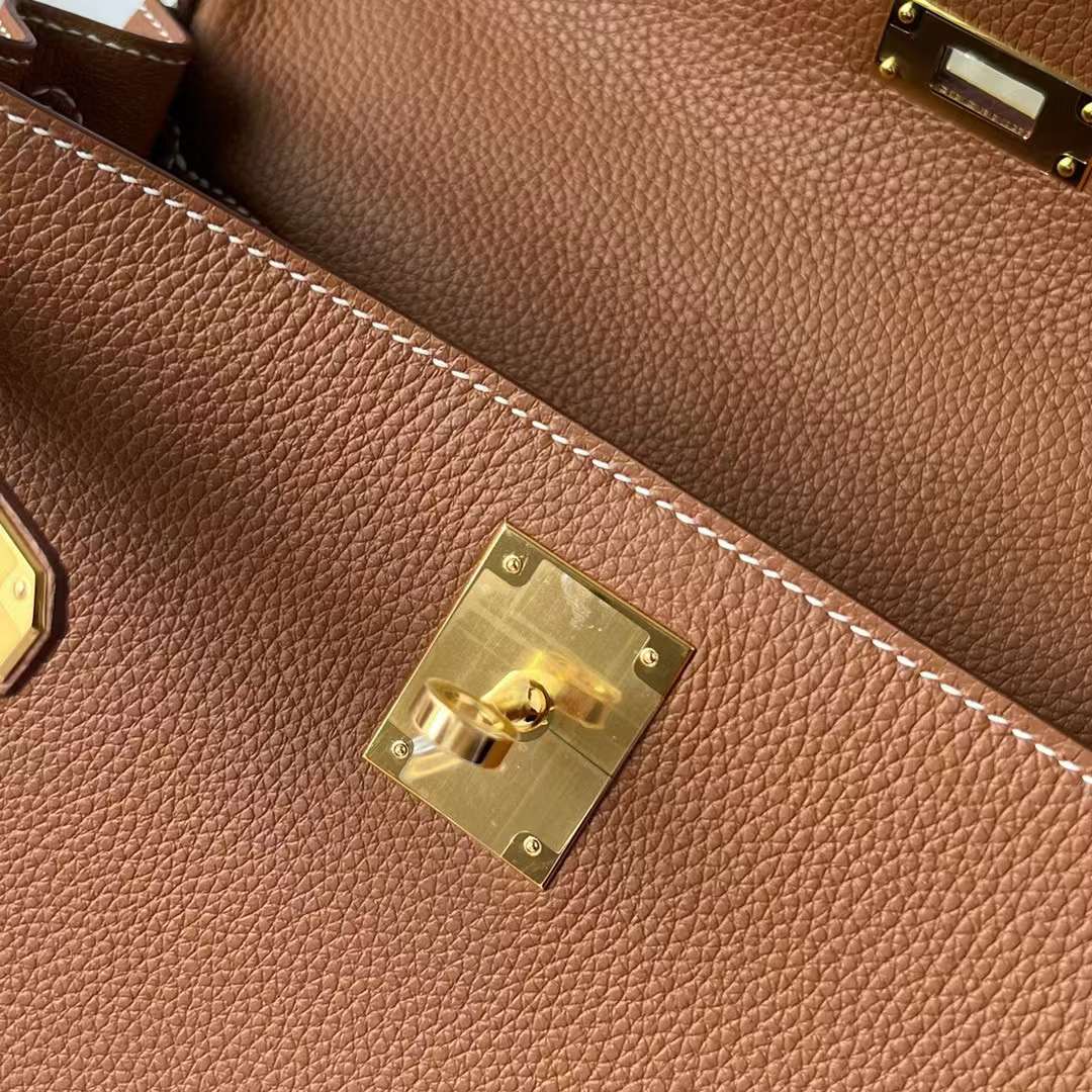 KELLY TOGO CK37 GOLDEN BROWN GOLD HARDWARE GHW 28CM FULL HANDMADE