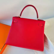 KELLY TOGO S3 BRIGHT RED GOLD HARDWARE GHW 25CM FULL HANDMADE