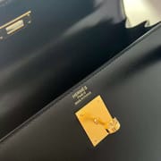 KELLY BOX CK89 BLACK GOLD HARDWARE 32CM FULL HANDMADE GHW