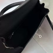 KELLY TOGO CK89 BLACK SILVER HARDWARE PHW 28CM FULL HANDMADE