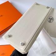 KELLY TOGO CK10 CREAMY WHITE SILVER HARDWARE PHW 28CM FULL HANDMADE