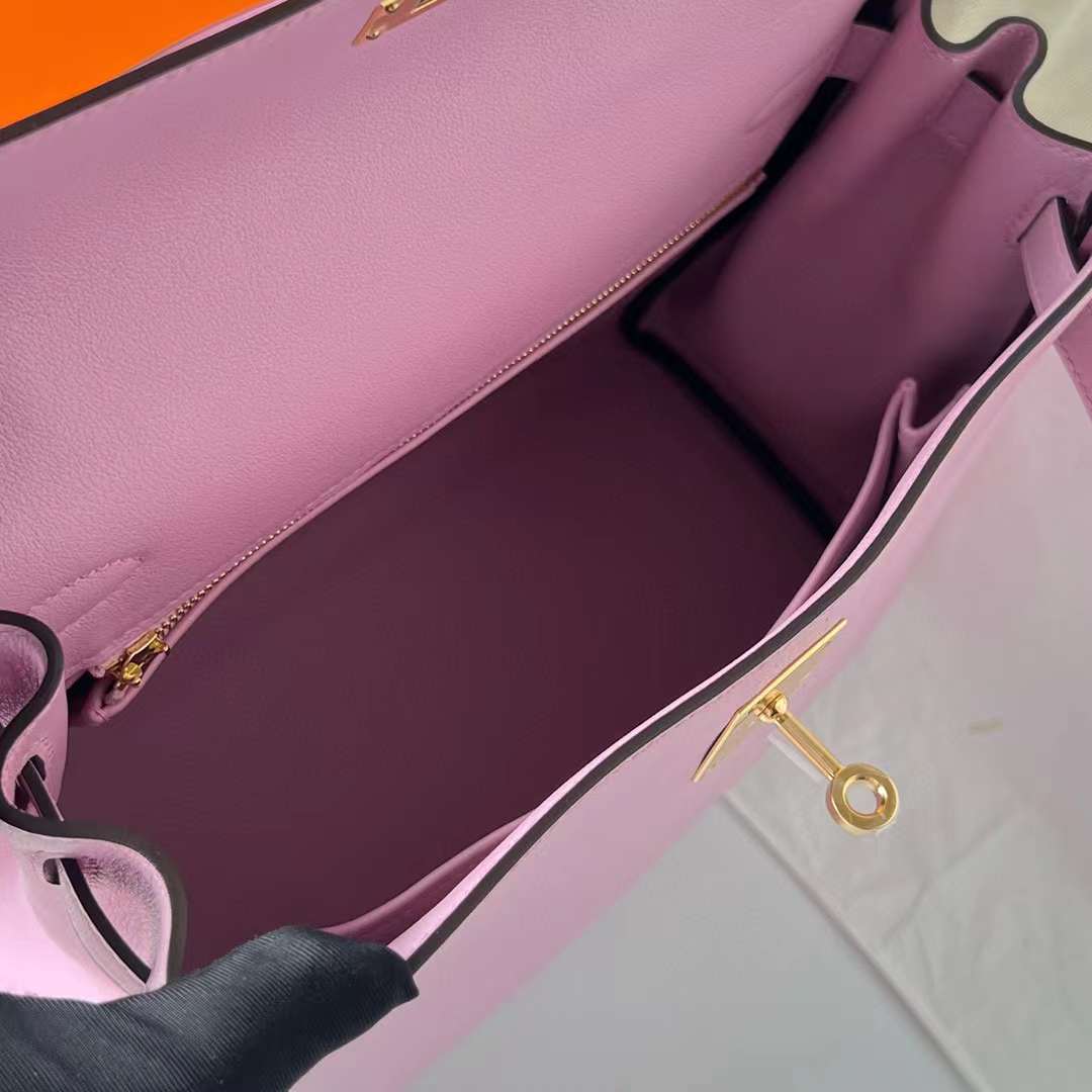 KELLY SWIFT X9 MALLOW PURPLE GOLD HARDWARE GHW 28CM FULL HANDMADE