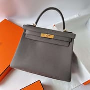 KELLY TOGO 0L GREY GOLD HARDWARE GHW 28CM FULL HANDMADE
