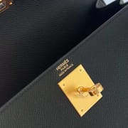 KELLY EPSOM CK89 BLACK NOIR GOLD HARDWARE GHW 28CM FULL HANDMADE