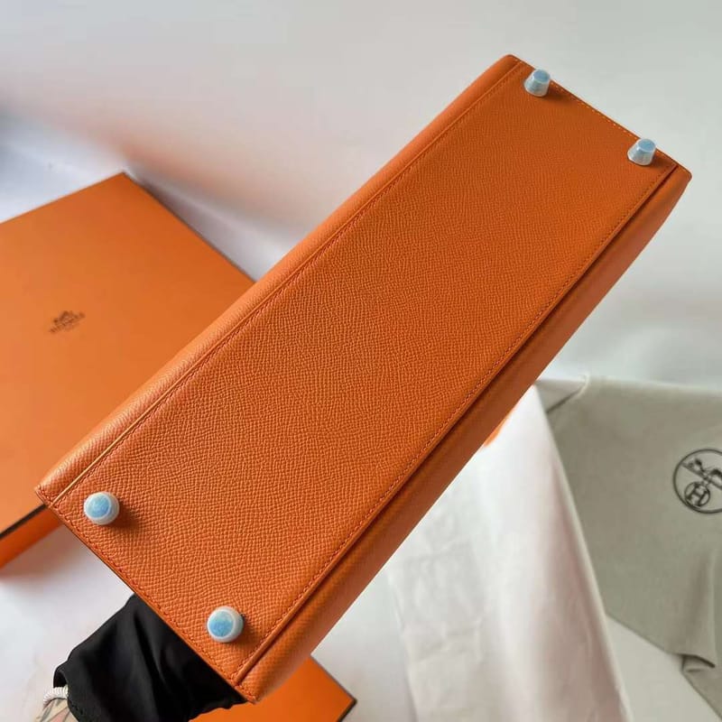 KELLY EPSOM 9J ORANGE GOLD HARDWARE 32CM FULL HANDMADE GHW