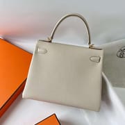KELLY TOGO CK10 CREAMY WHITE GOLD HARDWARE GHW 28CM FULL HANDMADE