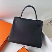 KELLY TOGO CK89 BLACK GOLD HARDWARE GHW 28CM FULL HANDMADE