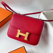 CONSTANCE EPSOM Q5 BRIGHT RED GOLD HARDWARE GHW 18CM FULL HANDMADE